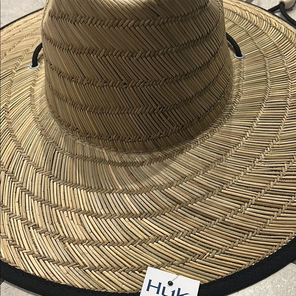 Huk Tan Straw Hat with Black Accent - Picture 7 of 10